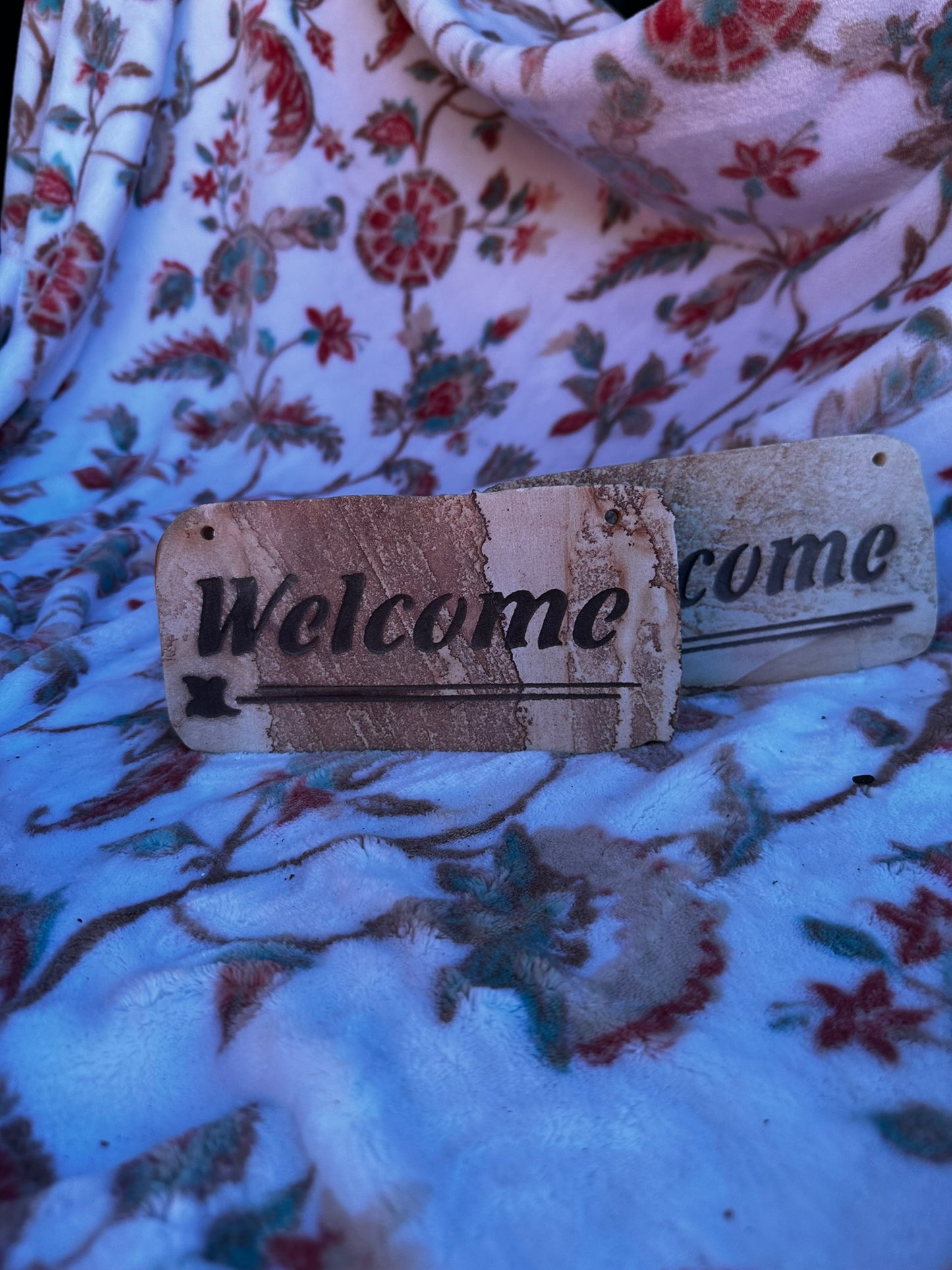 sandstone welcome sign 1-piece