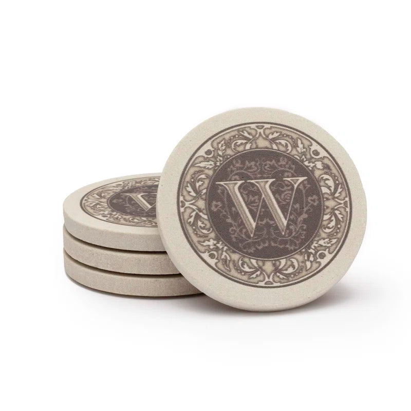 monogram coasters - 4 pack